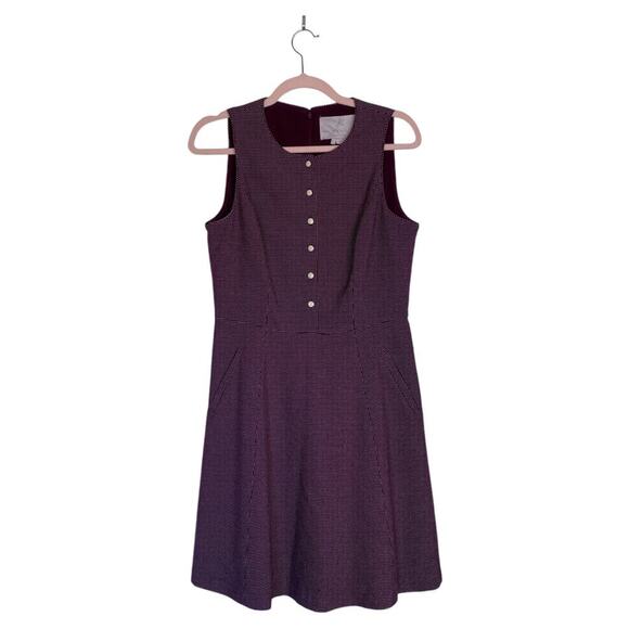 GAL MEETS GLAM Collection Meg Jacquard Dot Dress Wine Red Fit Flare Size 8 Retro - Picture 2 of 9